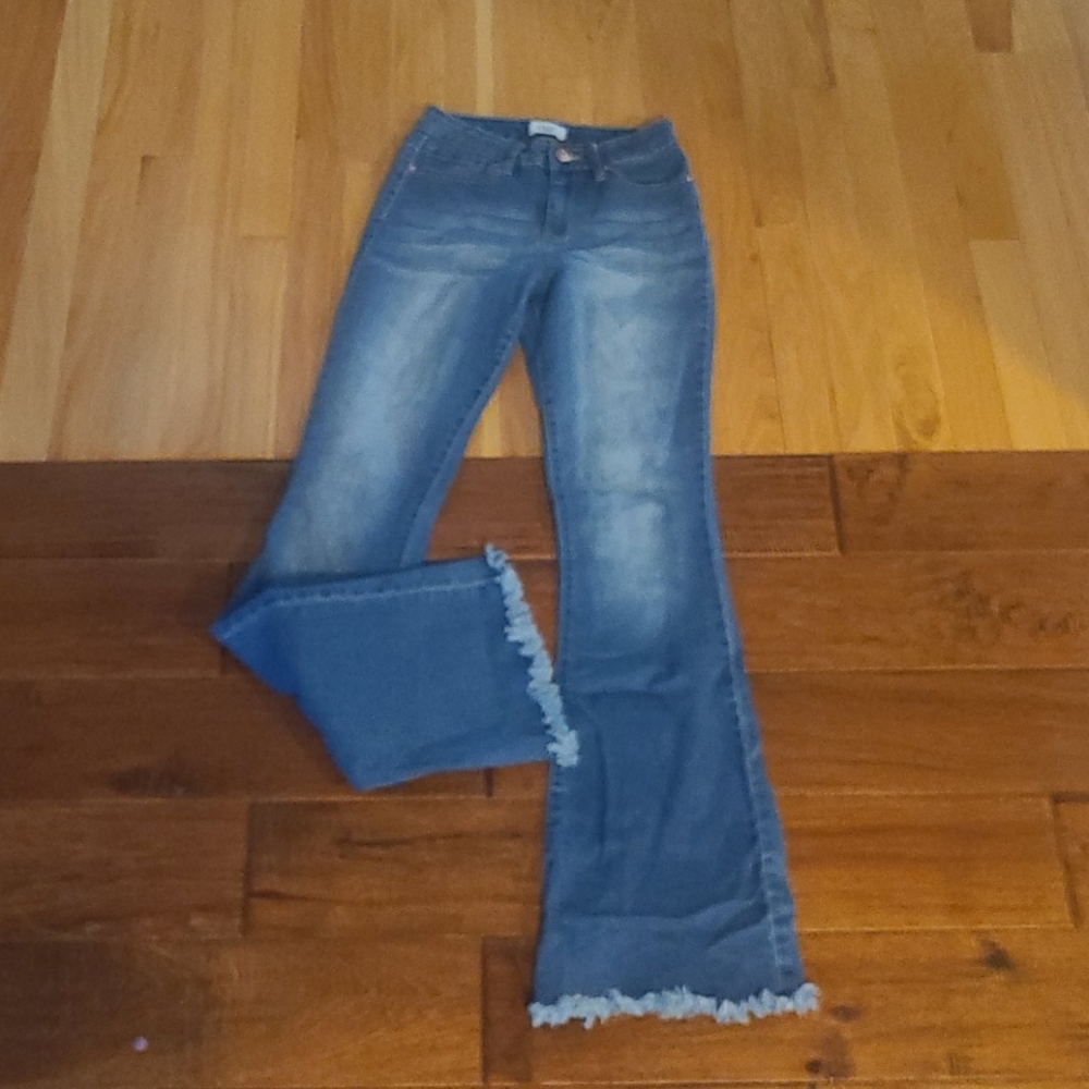 High waisted flared jeans